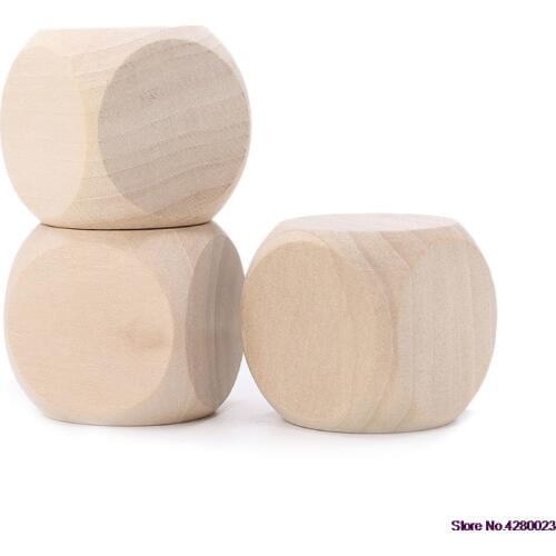 2021 New 40mm Blank Wood Dice Kid Toys Printing Engraving Write Painting DIY Family Game