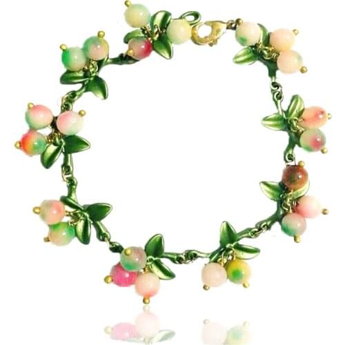 CSxjd New vintage Bracelet multicolor stone Paint metal chain Elegant Women Bracelet Jewelry