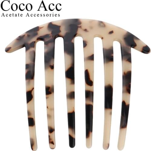 Wholesale with stock simple design tortoise shell acetate hair combs accessories for women girls