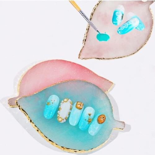 Agate Palette UV Gel Polish Pallet Drawing Paint Dish For Nail Color Mixing Display Holder Nail Color Palette Showing Shelf