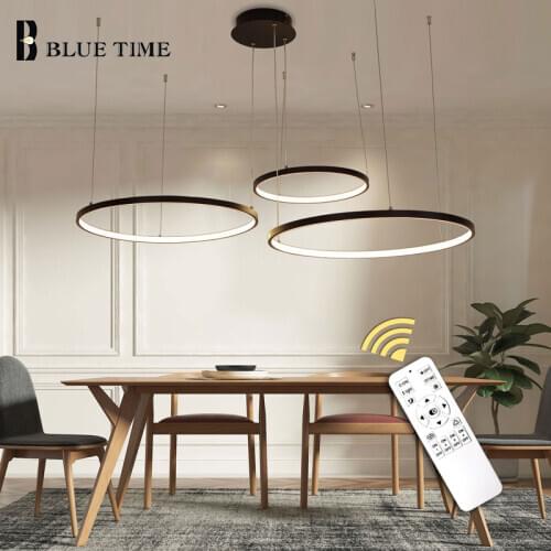 Led Chandelier 3 Circle Modern Ceiling Chandelier Lighting for Living room Bedroom Dining room Kitchen Lustre Black White Lights