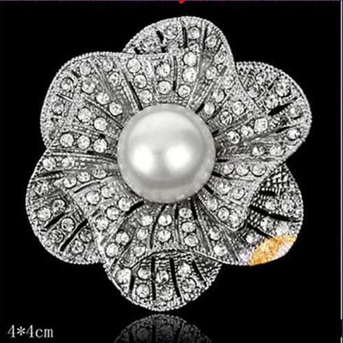 Clear Crystal Rhinestone &Pearl Brooch Flower Pins Brooches free shipping!! Elegant brooch for wedding party festival.etc