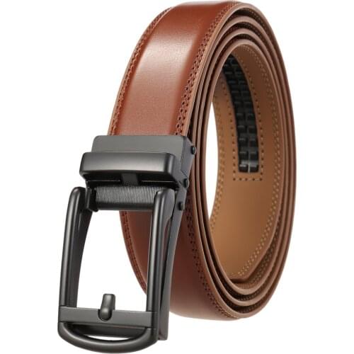 Adjustable Ratchet Men Belts Classic Leather Belt Luxury Business Design Automatic Alloy Buckle Cow Leather Belt