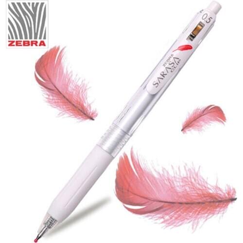 5pcs ZEBRA Gel Pen Red Feather Limited JJ99 Pressing Water Pen JJ15 Student White Rod Feather Black Writing Pen 0.5mm