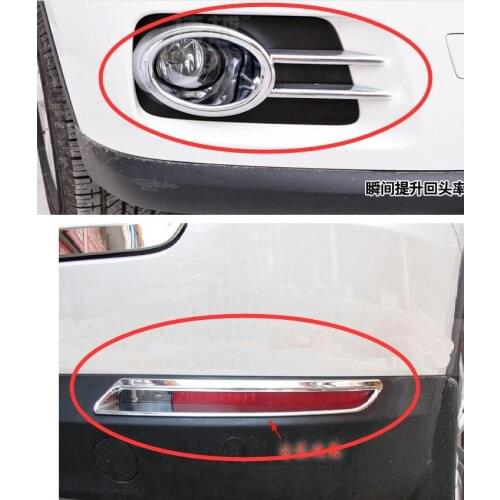 Front +rear fog lamp head fog light cover Fit For Tiguan 2010 2011 2012 ABS Chrome 4pcs/set car Accessories