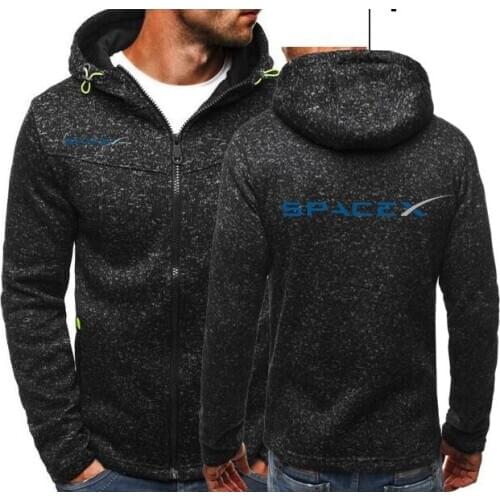 2020 Spring SpaceX Zipper Hoodies Men Space X Logo Mens Hooded Popular Boyfriend Tide Jacquard Hoodie Fleece Jacket Sweatshirts