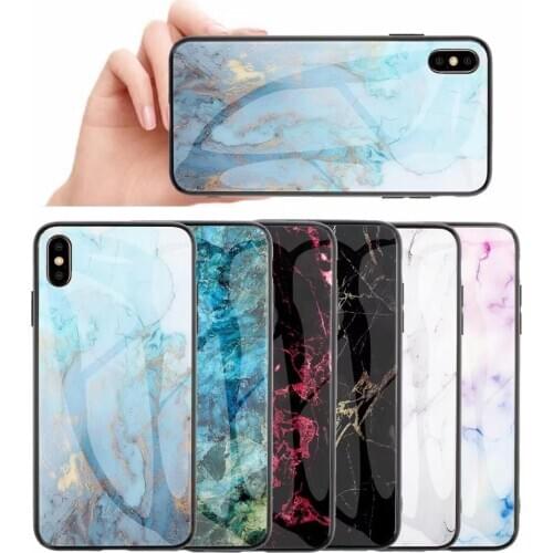 For Samsung Note 10 S10 5G A50 A10 A20 Marble Tempered Glass Hard Case Soft TPU Natural Granite Hybrid Luxury Cover 100PCS