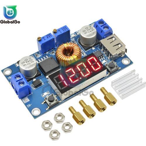 USB LED Digital Ammeter Voltmeter 5A Constant Current Voltage Step down Board DC-DC Lithum Battery Charger Module Buck Converter