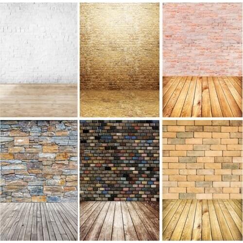 Vinyl Custom Wood Board Floor Brick Wall Photography Backdrops Props Vintage Photo Studio Background 201028ZQS-02