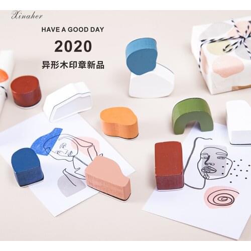 Vintage Abstract geometric series decoration stamp wooden rubber stamps for scrapbooking stationery DIY craft standard stamp