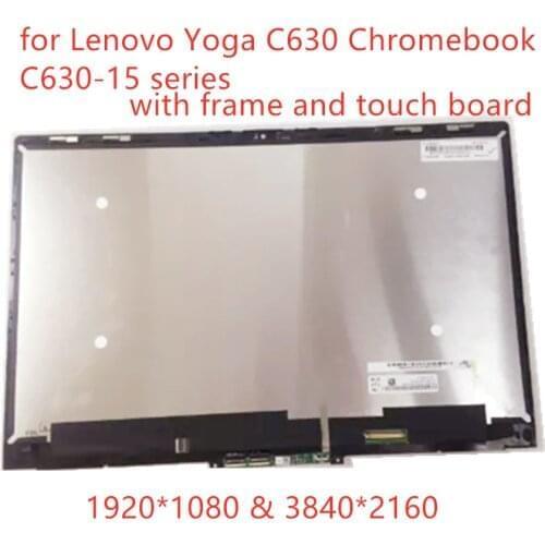 Free shipping 15.6" 4K FHD LCD Display for Lenovo Yoga C630 Chromebook C630-15 LCD Touch Screen Digitizer Assembly with Bezel