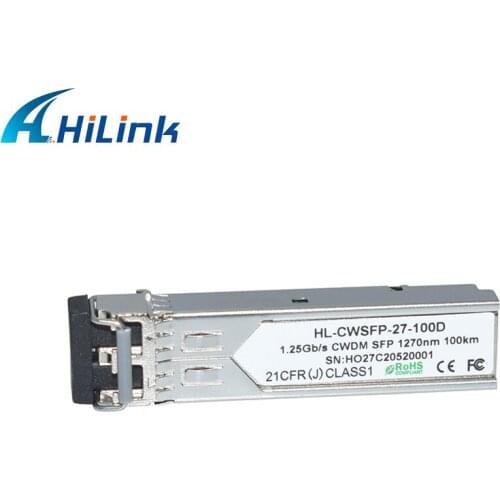 1.25G CWDM SFP 100km 1270 to 1450nm1G 1000base Mini-GBIC For Cwdm Mux/Demux Compatible with most brand switches