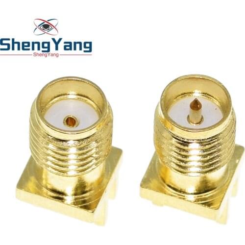 10Pcs 1.6mm SMA Female / Male Jack Solder Nut Edge PCB Clip Straight Mount Gold Plated RF Connector Receptacle Solder