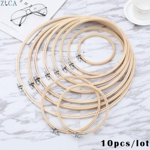 10pcs/lot Mini Large Embroidery Hoops Cross Stitch Ring Circle Needlecraft Sewing Tools Frame Bamboo DIY Art Craft Wooden 8-36cm