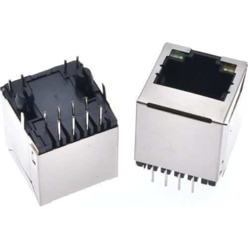 10pcs RJ45 with light 5224 illuminated vertical illuminated RJ45 network jack female socket 5224-8P8C LIGHT