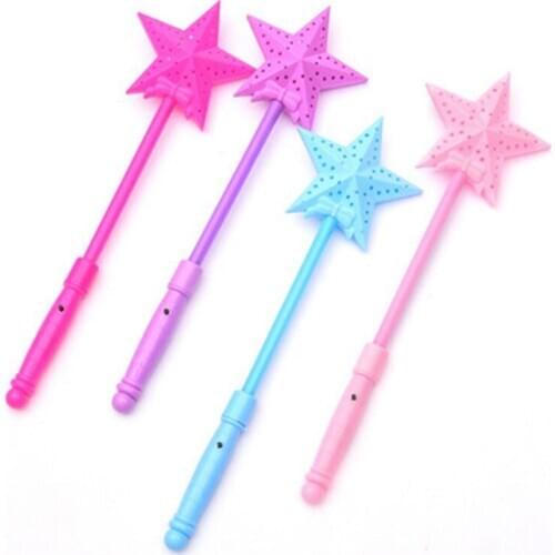 12PCS Glowing Pentagram Magic Wand Colorful Flash Hollow Stick Projection Concert Stick Childrens Toys Wholesale Hot Sale