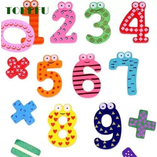 15pcs/set Montessori Baby Number Refrigerator Fridge Magnetic Figure Stick Mathematics Wooden Educational Kids Toys for Children
