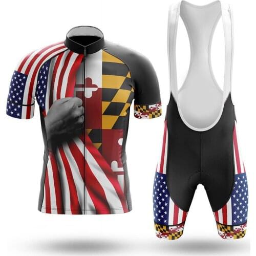 2021 American Men Cycling Jersey Set Summer Clothing Road Bike Shirts Suit Bicycle Bib Shorts MTB Wear Maillot Ropa
