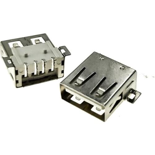 6/10 Pcs/Lot Female SMT USB 2.0 Type A Flat Edge 4 Pin 2 Feet 180 Degree Charge Plug Socket Jack Connector Wire Adapeter