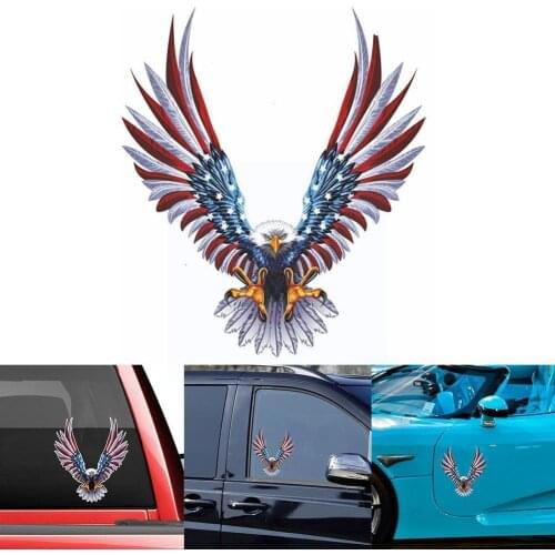 Car Decal Flying Car Truck USA Eagle Flag Sticker Adhesive Tape Hood Reflective Decals V1D9
