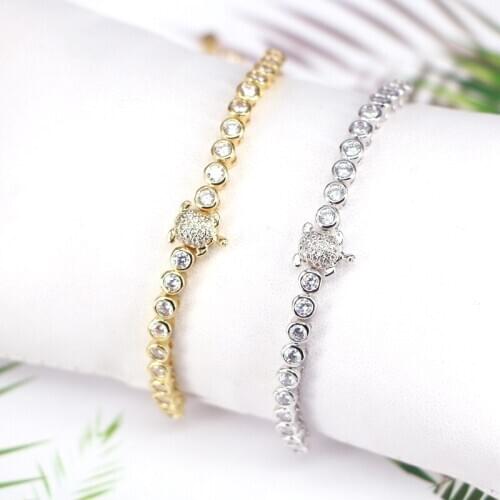 5Pcs Gold Silver Color Fashion Cubic Zirconia Tennis Adjustable Bracelet Bangle for Women Wedding Trend Jewelry Gifts