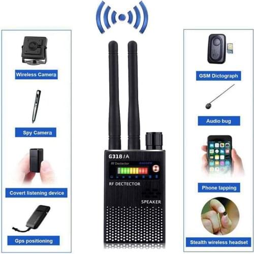 Dual Antenna RF Signal Detector For Camera Lens Anti-Eavesdropping Wireless Audio Bug GPS GSM Device Finder Anti-Spy Scanner