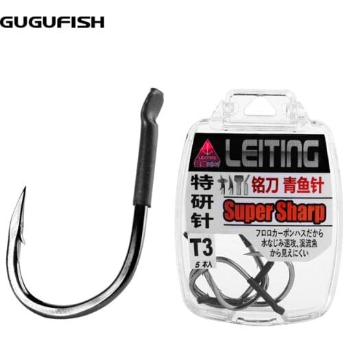 GUGUFISH Hight Quality Sharped fishing hooks Big fish hook 5pc fishhook High-carbon steel Fishing Hooks