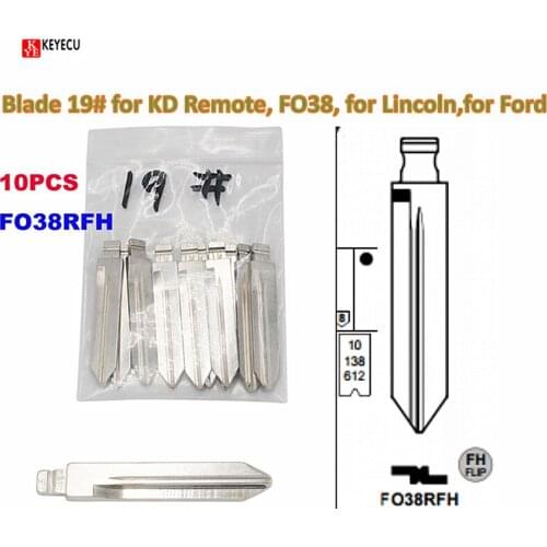 KEYECU 10pcs/lot KEYDIY Universal Remotes Flip Blade 19#, FO38 for Ford, for Lincoln,for Mercury in USA