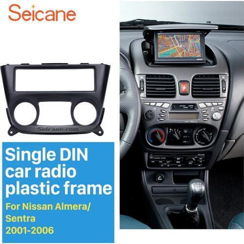 Seicane 1 Din Car Stereo Radio Fascia Panel Trim Kit for 2001-2006 Nissan Almera Sentra Stereo Dash CD Fascia Plate Panel Audio