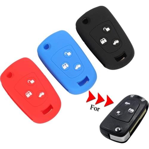 Kutery Silicone Rubber Car Key Cover Case For Ford Focus Mondeo Fiesta Upgrade Remote Key Protecor 3Buttons