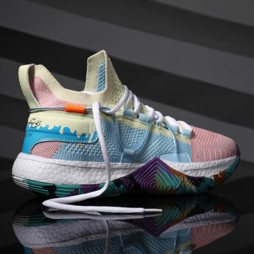 Men Breathable Basketball Shoes Mans Shockproof High Top Sneakers Cushioning Sport Shoes Outdoor Training Ankle Boots