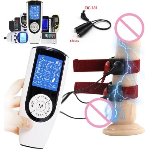 Male Penis Extender Enlargement Ring,Electro Shock Sex Sets,Electrical Stimulation Cock Ring Medical Sex Toy For Men Masturbator
