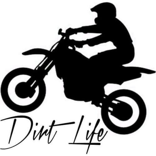 12.7CM*12.5CM Car Window Sticker Outdoor Decal Dirt Bike Dirt life Car Stickers Car Styling Car Accessories Black Sliver C8-1168