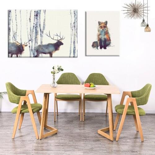 Bird Animal Fox Dog Cute Gifts Home Decoration Hd Prints Painting Pictures Wall Art Modular Canvas Modern Poster For Living Room