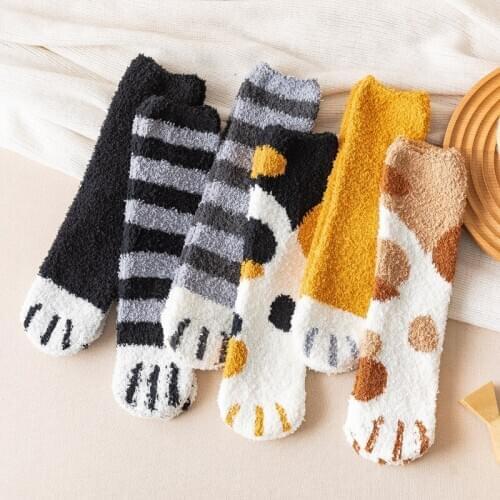 Winter Warmer Women Socks Funny Cute Animal Happy Cotton Plush Sock Socking Christmas Gift Snow Socks 2021 Bamboo Fiber