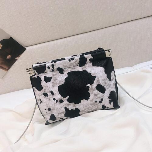 2020 New Fashion Women Cow Pattern Shoulder Bag Chain Bag Small Square Bag Messenger Bags