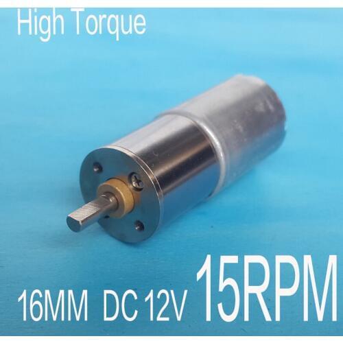 NEW 15RPM DC 12V Motor High Torque Geared motors Full metal gear dc 3v 6v 12v 14.8v motor