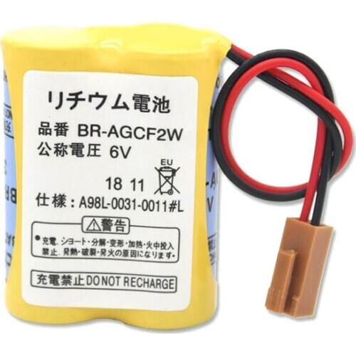 Original 6V BR-AGCF2W PLC Lithium-ion Industrial Battery Pack with Brown Plug for Panasonic Fanuc CNC Servo Motor Battery