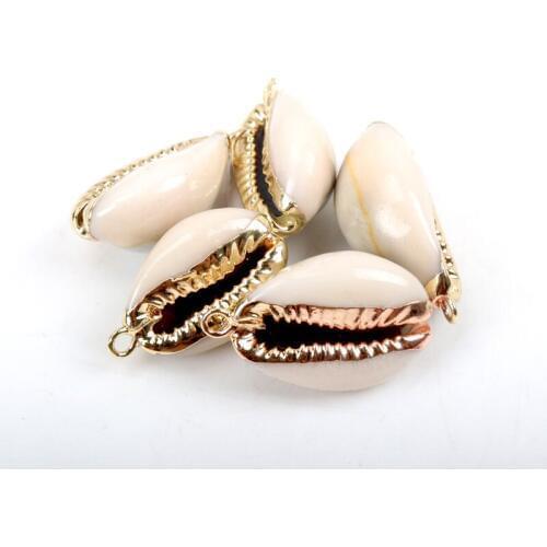 Gold plating Aquarium Beach Nautical DIY Shells Colorful Natural Seashells Decorations Scallop Shells Crafts Decor Ornament 5Pcs