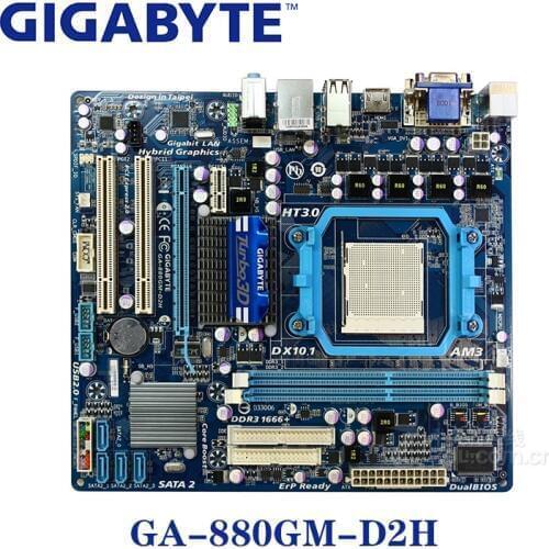 Socket AM3+ For AMD 880G Gigabyte GA-880GM-D2H Motherboard DDR3 8GB 880GM-D2H 880GM D2H Desktop Systemboard Mother board Used