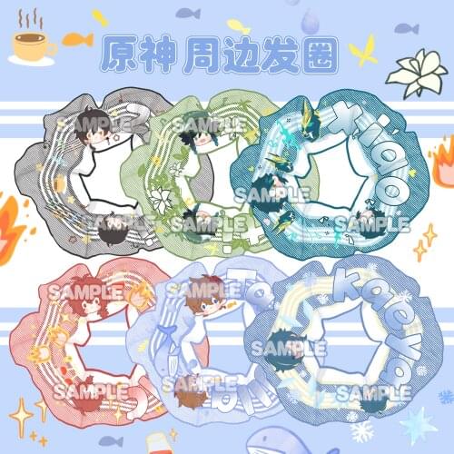 Anime Genshin Impact Zhongli Keqing Xiao Venti Handmade Hair Rope Hair Hair ring Japanese Double Ponytail Headwear Accessories