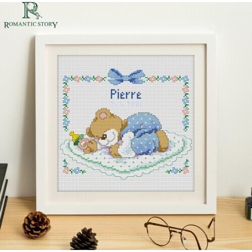 Romantic Story Cross Stitch Kits Handmade Needlework Cartoon Baby birth year Embroidery Cross-Stitch 2127
