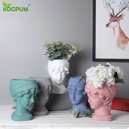 Modern Handmade Ceramic Flowerpot Art Portrait Vase Simple Nordic Ins Home Decoration Sculpture Ornaments
