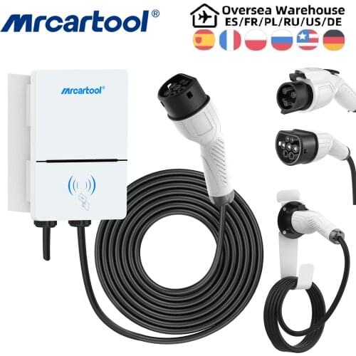 MRCARTOOL S310 AC 7KW Fast Charging Stations Piles 32A Electric Vehicle Home Charger Wallbox Wall Mount Type 2 Cable 110V 220V