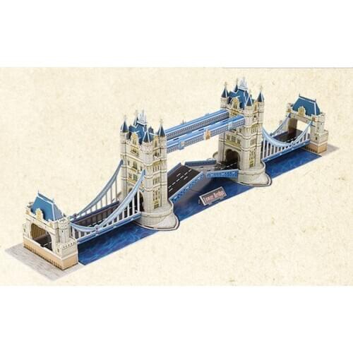 Build models 3d Stereoscopic Buildings Puzzle Diy Cardboard Zhimo London Twin Bridge Model Unisex Movie & Tv Hot Sale 2020