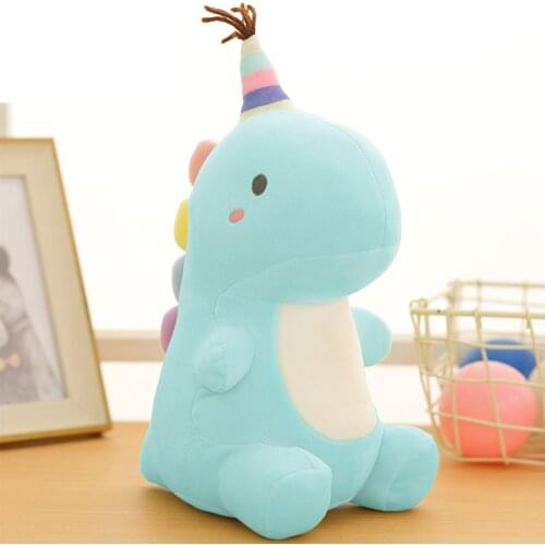 23cm Super Soft Lovely Dinosaur Plush Doll Cartoon Stuffed Animal Dino Toy for Kids Baby Hug Doll Sleep Pillow Home Decor Blue