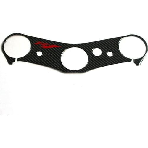 For Yamaha YZF R1 07-08 2007 2008 3D Carbon Fiber Motorcycle Decal Pad Trident Triple Clamp Fixed Front Car Sticker