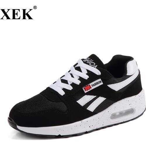 XEK 2017 New Sports Shoes Woman Sneakers Light Running Shoes Height increasing Women Breathable outdoor trainers Soft Shoes XC74