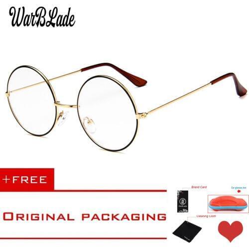Women Men Round Clear Glasses Myopia Clear Lens Glasses With Transparent Glasses Metal Ray Optical Glass Lunette femme with box