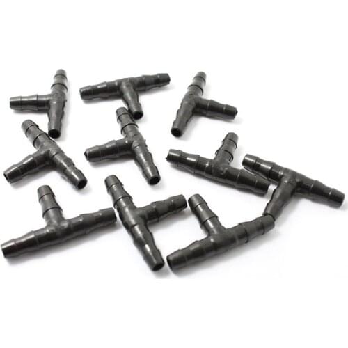 1/4" Hose Dripper Water Tee Connector Plastic Barbed 4/7mm Pipe Tubing Watering Coupling Joint Garden Micro Drip Irrigation Tool